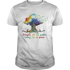 Lgbt Imagine All The People Living Life In Peace Tree Shirt
